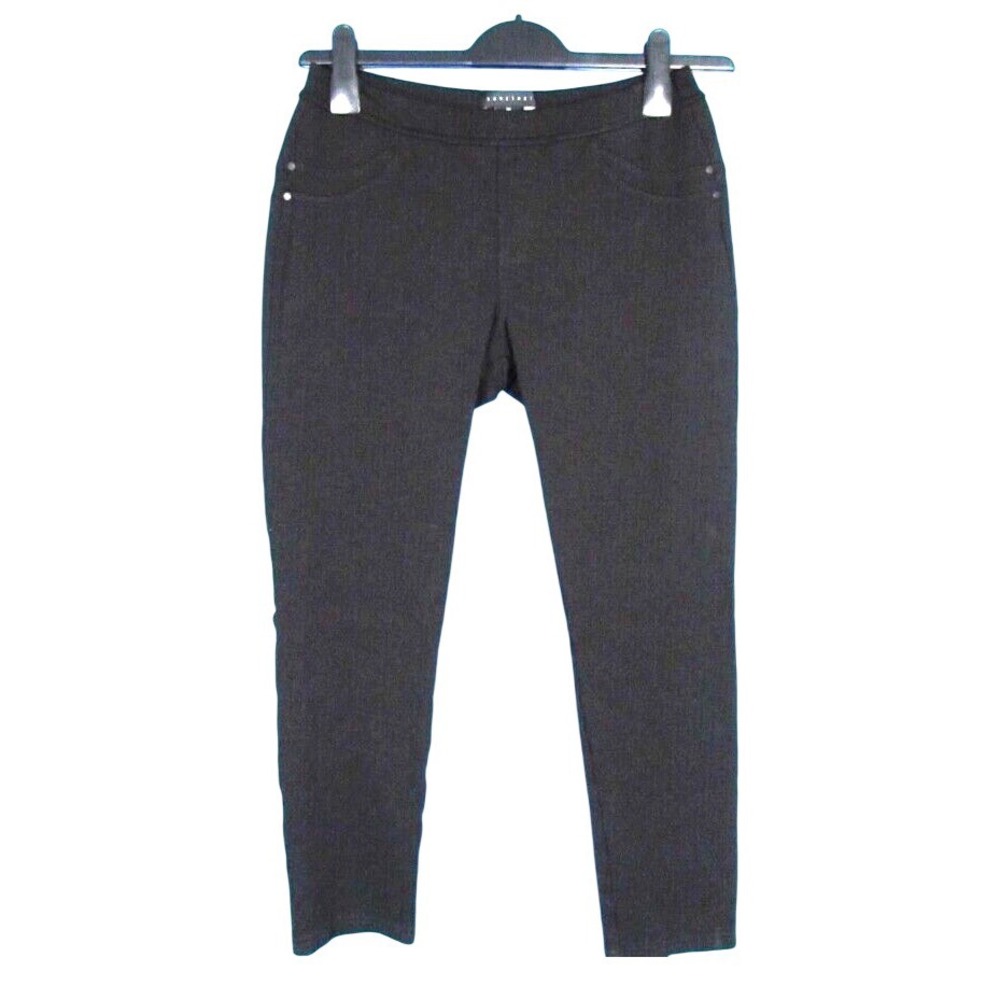 SANCTUARY For ANTHROPOLOGIE Faux Front Pocket BLACK GREASE PONTE LEGGINGS Sz M